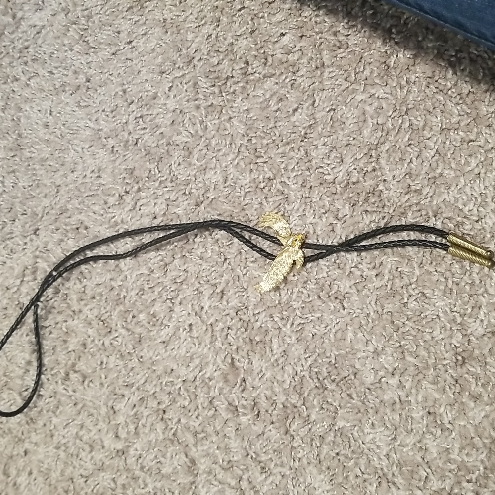 Goldtone eagle bollo tie